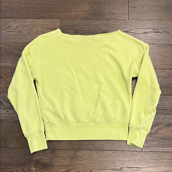 Carbon38 off shoulder neon Yellow Sweatshirt XS - Picture 3 of 4